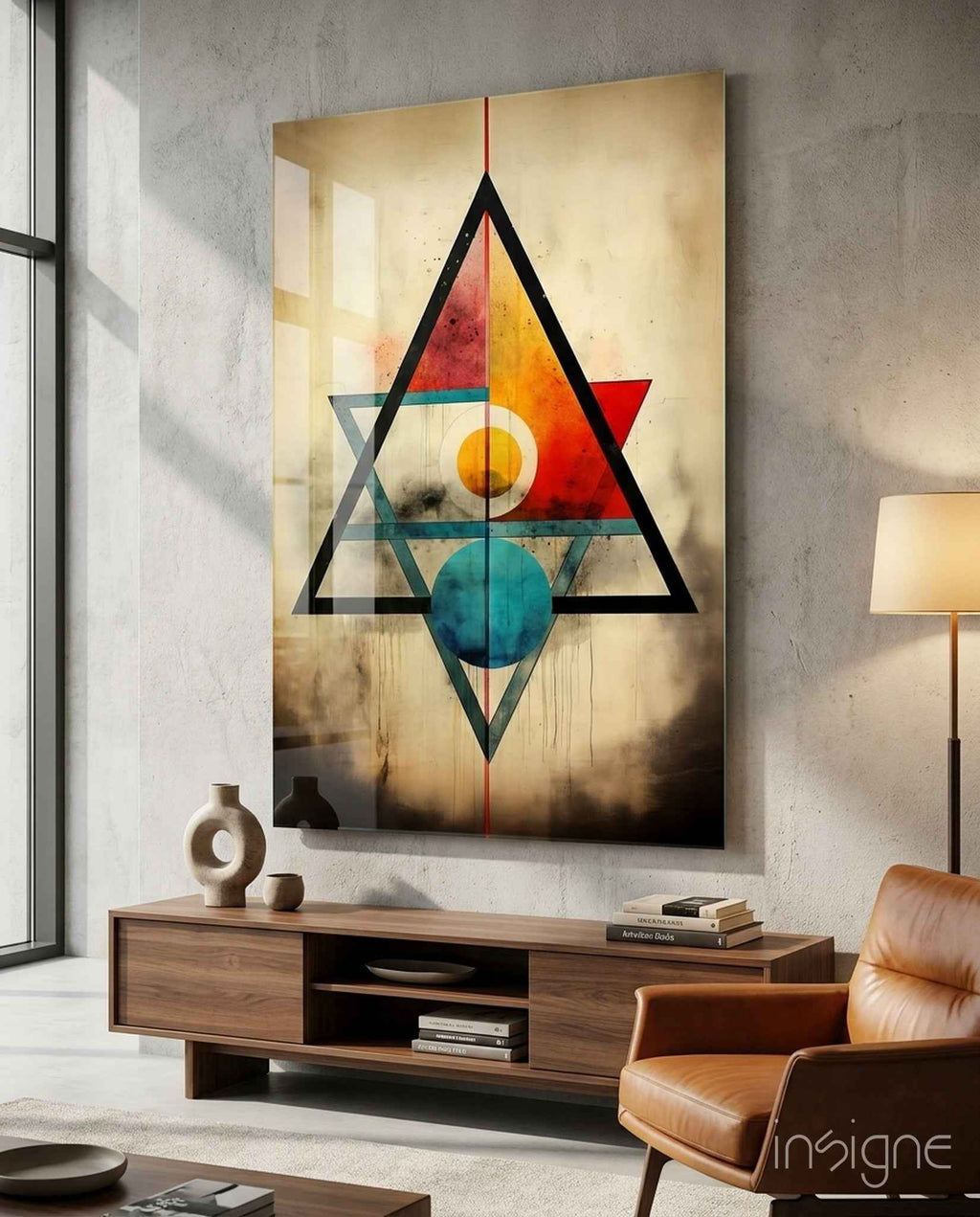 Sacred Geometry Glass Triangles Wall Art - New Age Realms