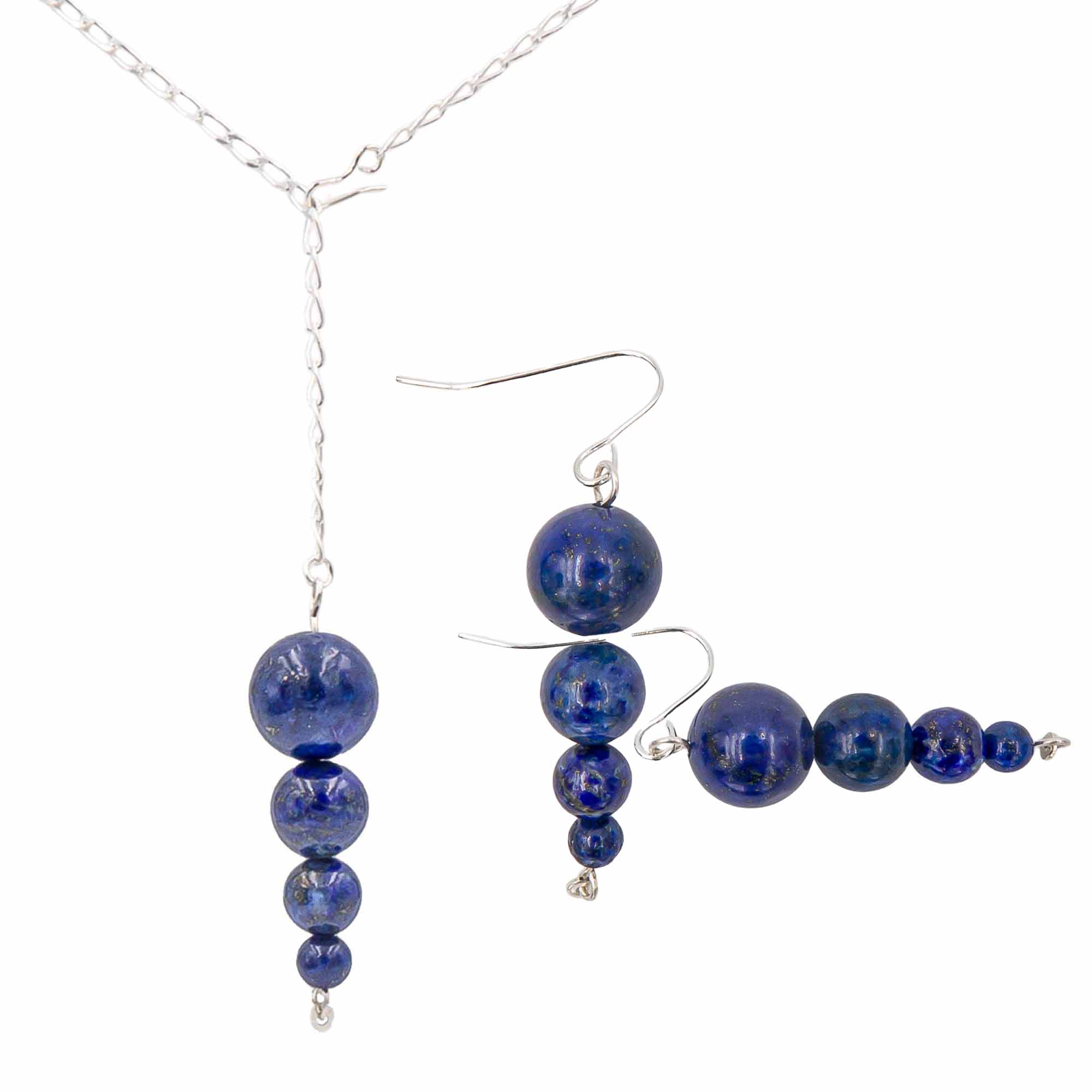 Lapis Lazuli Pendulums ~ Necklace & Earrings Set