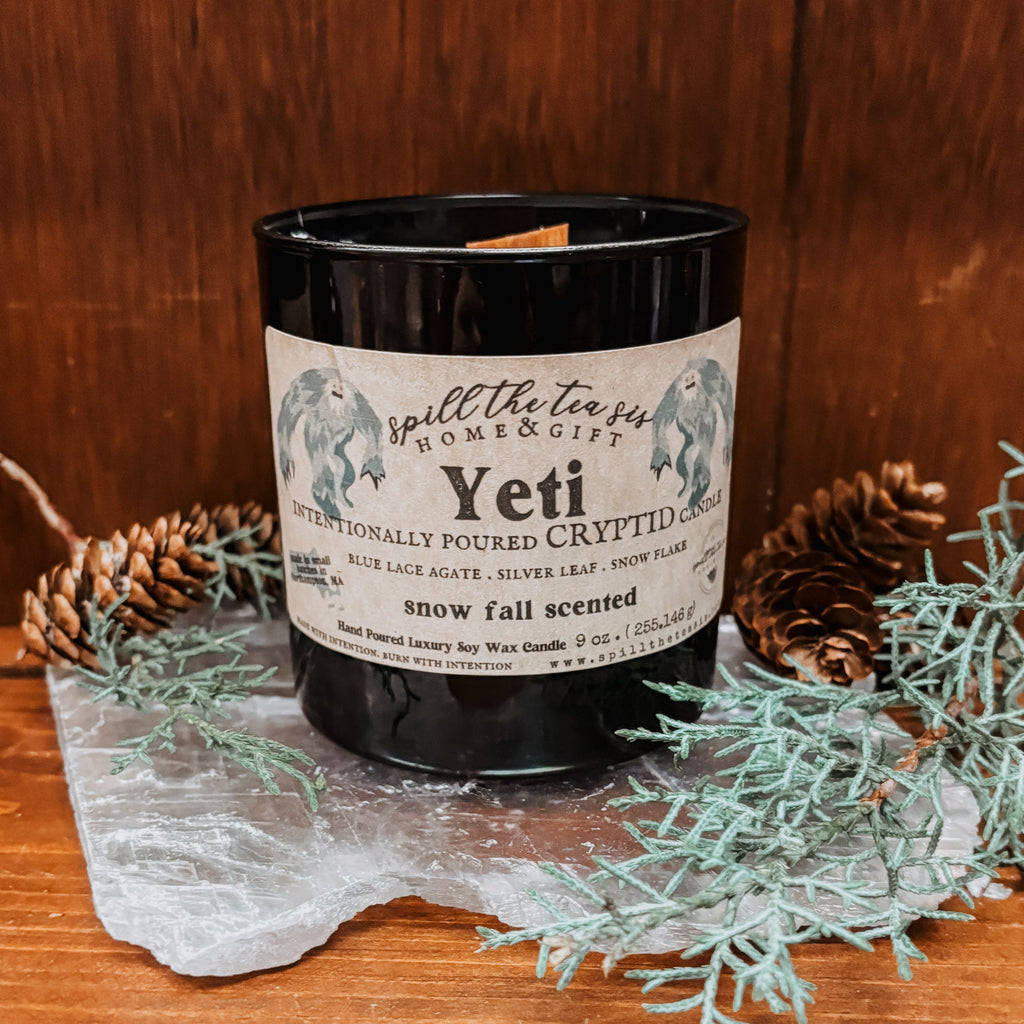 Vela de intención Yeti | Vela de invierno de pino escarchado