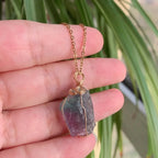 Raw Crystal Wire Wrap Gold Necklaces - New Age Realms