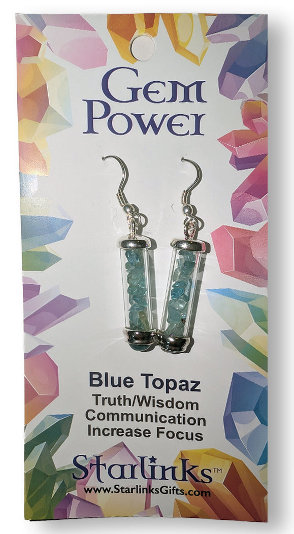 Blue Topaz Earrings for Wisdom, Communication & Focus