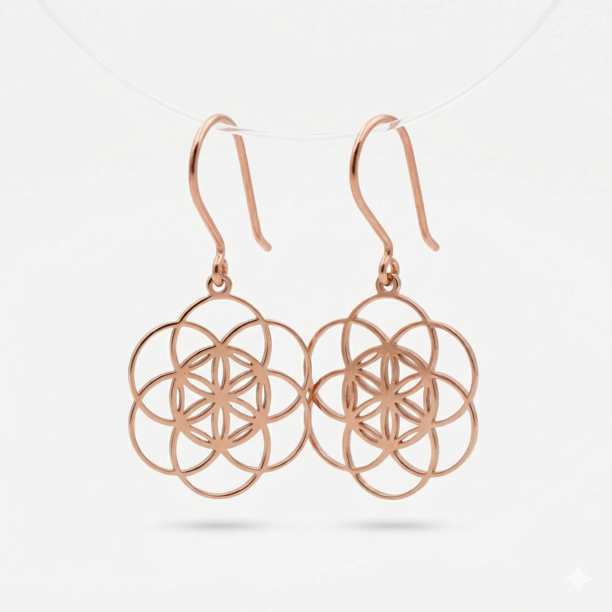 Dangle Sacred Geometry Earrings in 925 Sterling Silver