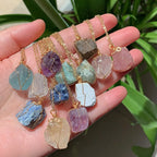 Raw Crystal Wire Wrap Gold Necklaces - New Age Realms