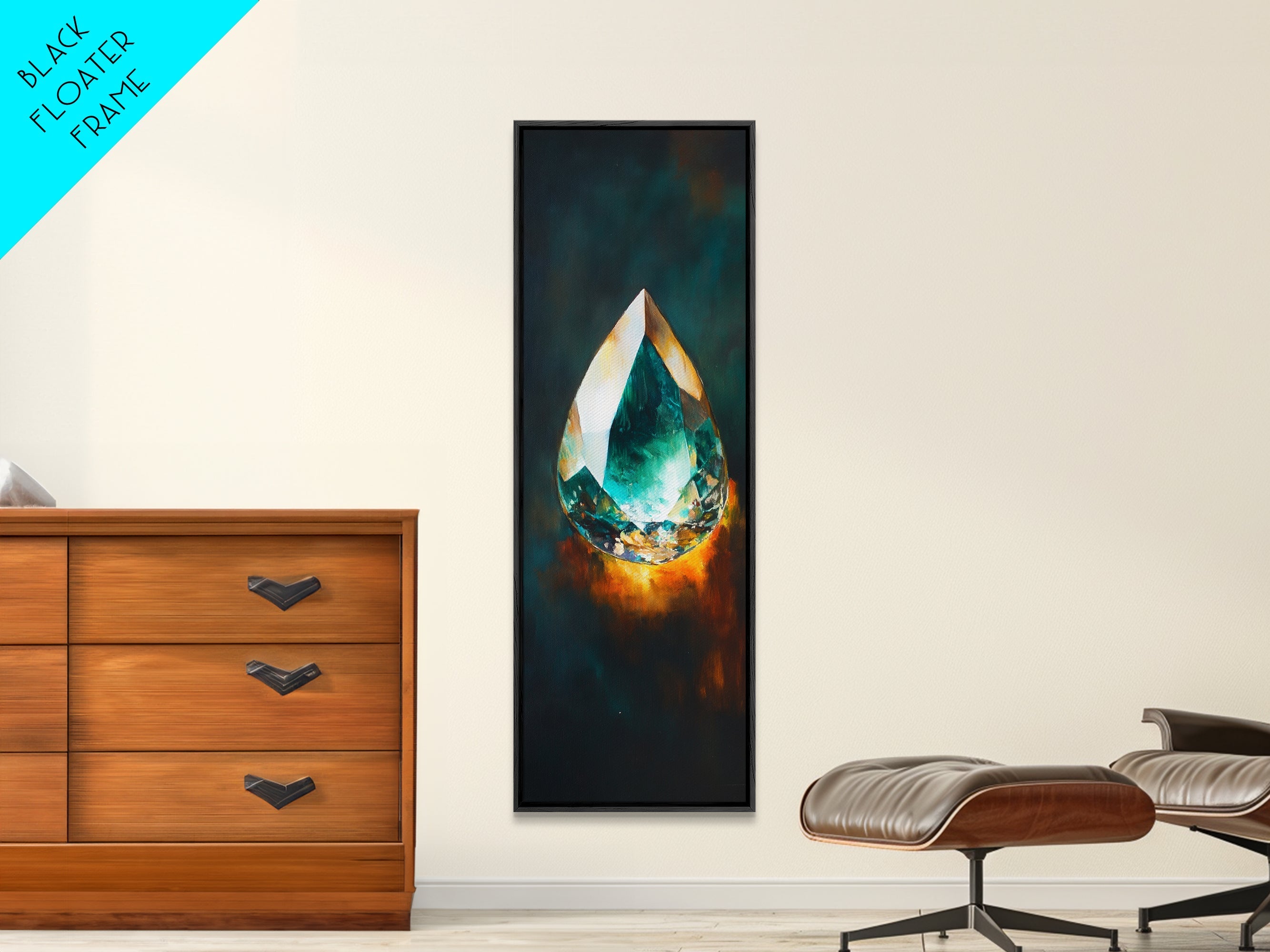 Sacred Geometry Gemstone Framed Canvas Wall Art