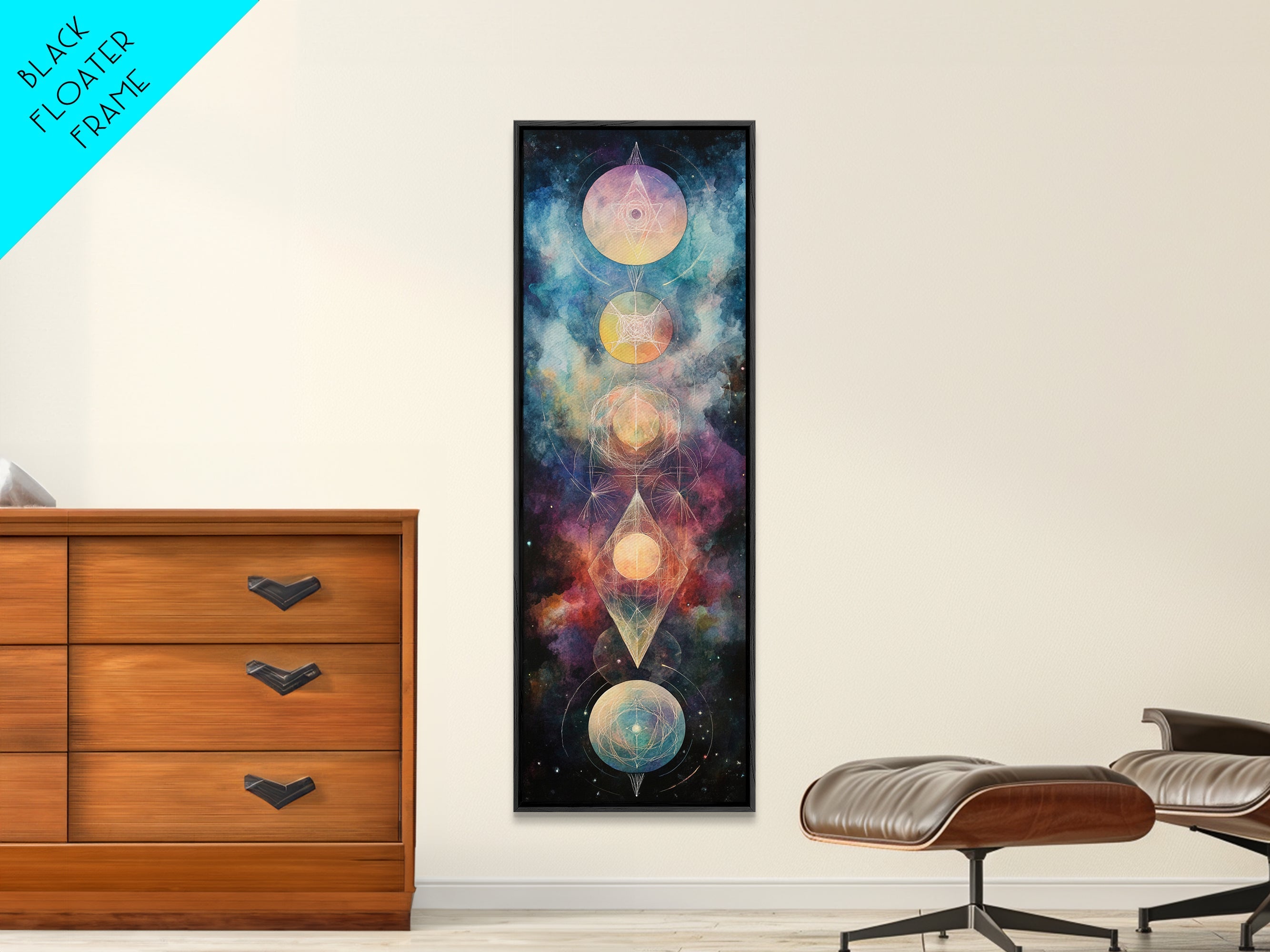 Sacred Geometry Galactic Chakra Canvas Wall Art