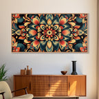 Sacred Geometry Kaleidoscopic Mandala Framed Canvas Wall Art