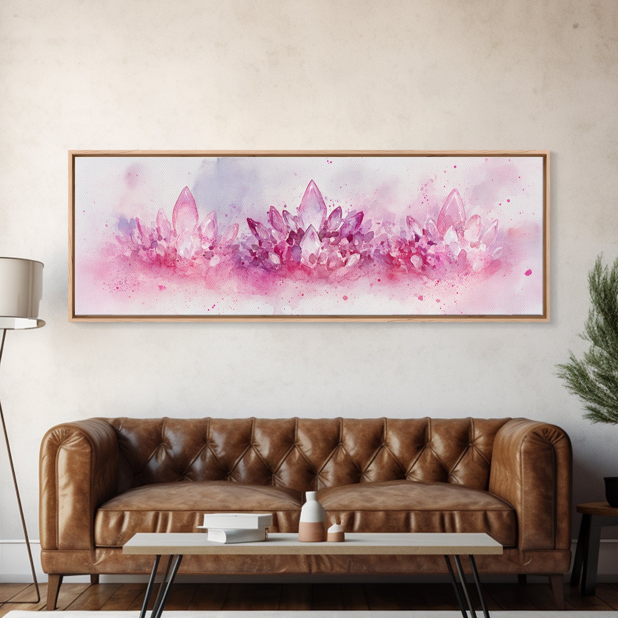 Sacred Geometry Watercolor Gemstone Canvas Wall Art - New Age Realms