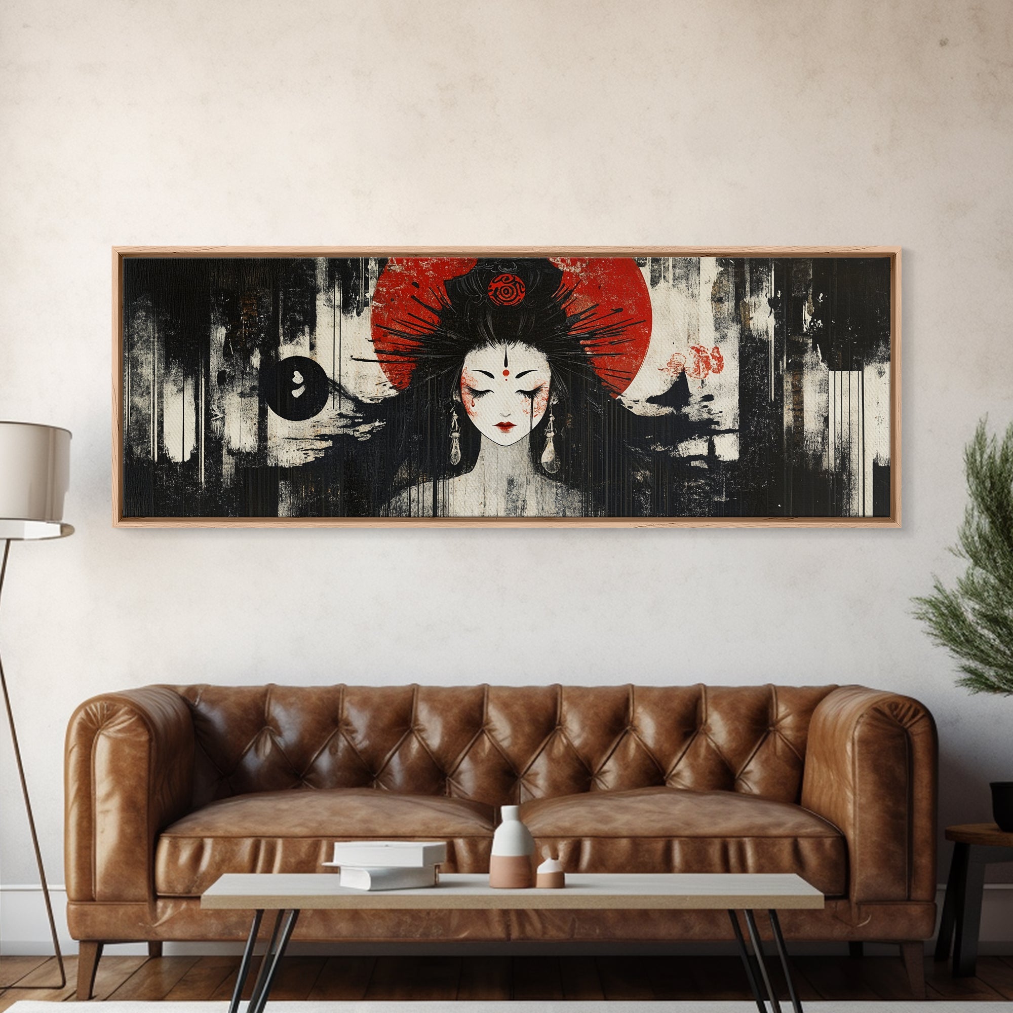 Sacred Geometry Mystical Goddess Framed Canvas Wall Art