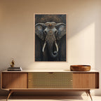 Sacred Geometry Ornate Elephant Framed Canvas Wall Art
