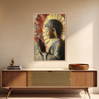 Sacred Geometry Buddha Framed Canvas Zen Wall Art