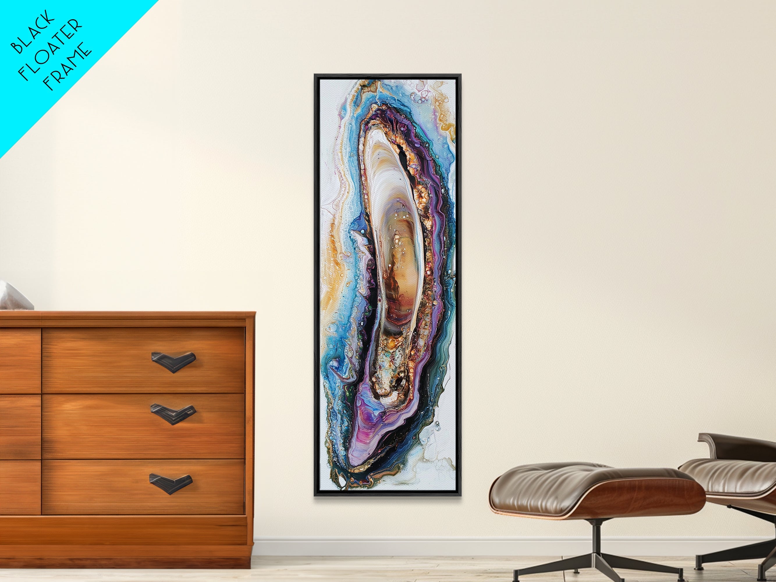 Sacred Geometry Agate Slab Framed Wall Art