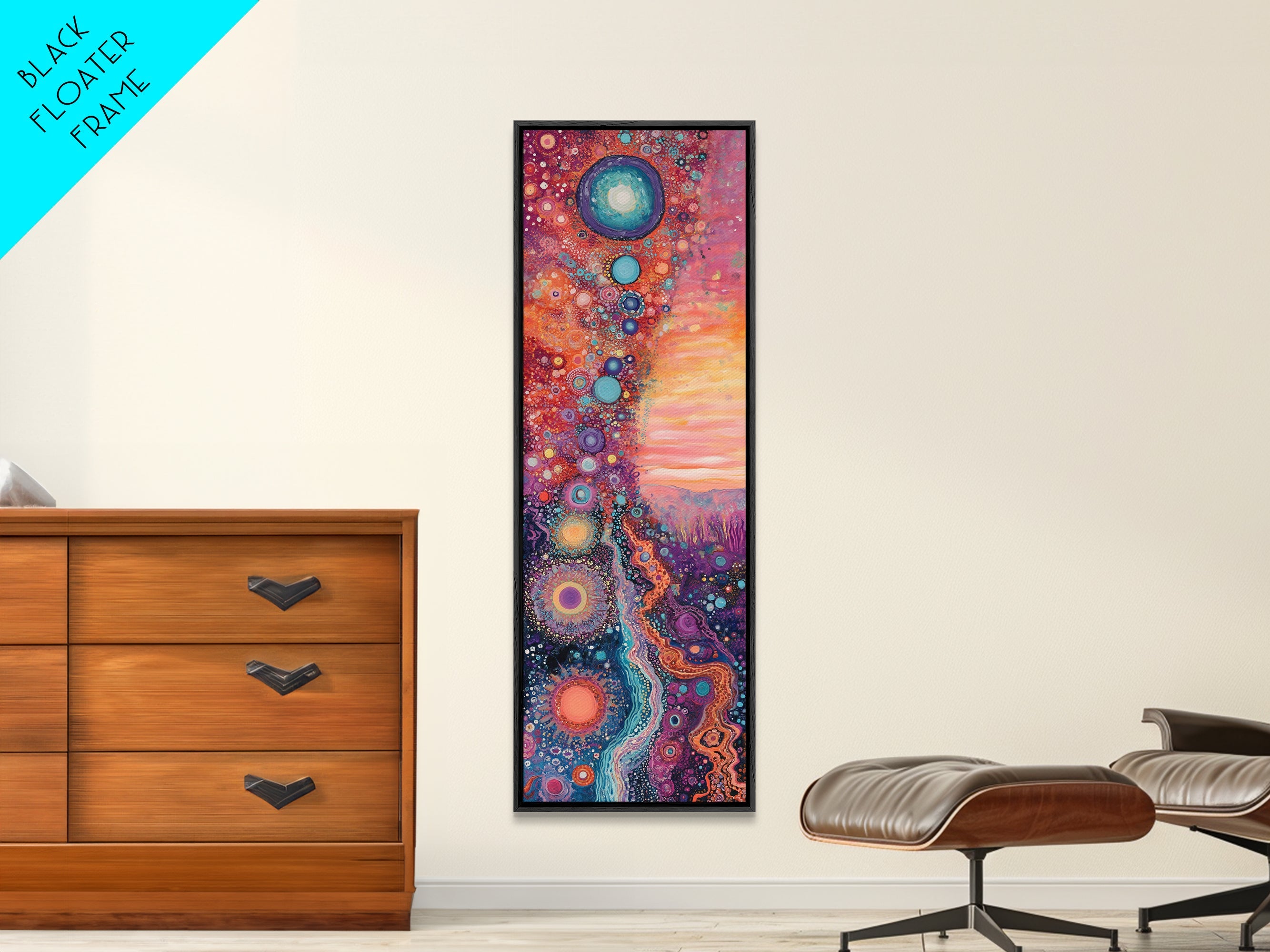 Sacred Geometry Cosmic Swirls Vertical Wall Art