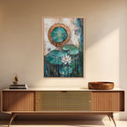 Sacred Geometry Gold Framed Abstract Lotus