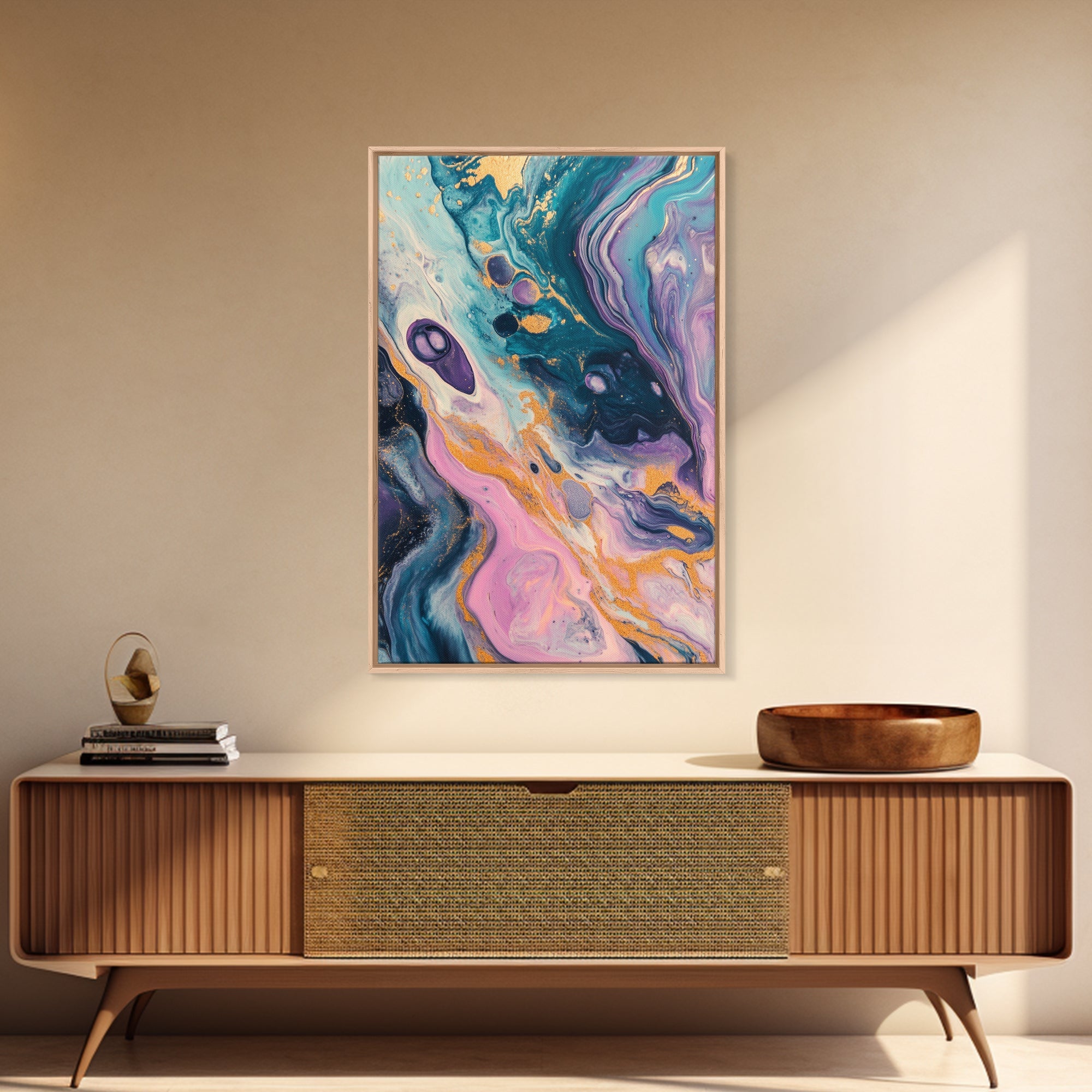 Sacred Geometry Galaxy Swirl Framed Canvas Wall Art