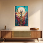Sacred Geometry Abstract Framed Canvas Symbol Artwork