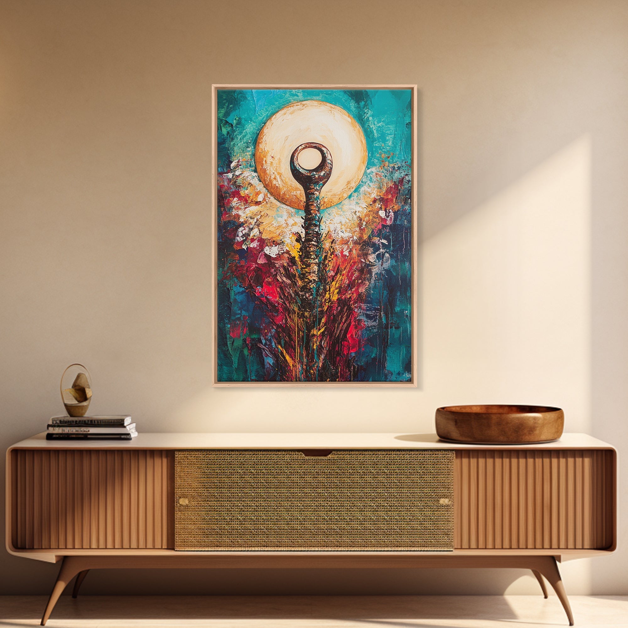 Sacred Geometry Abstract Framed Canvas Symbol Artwork