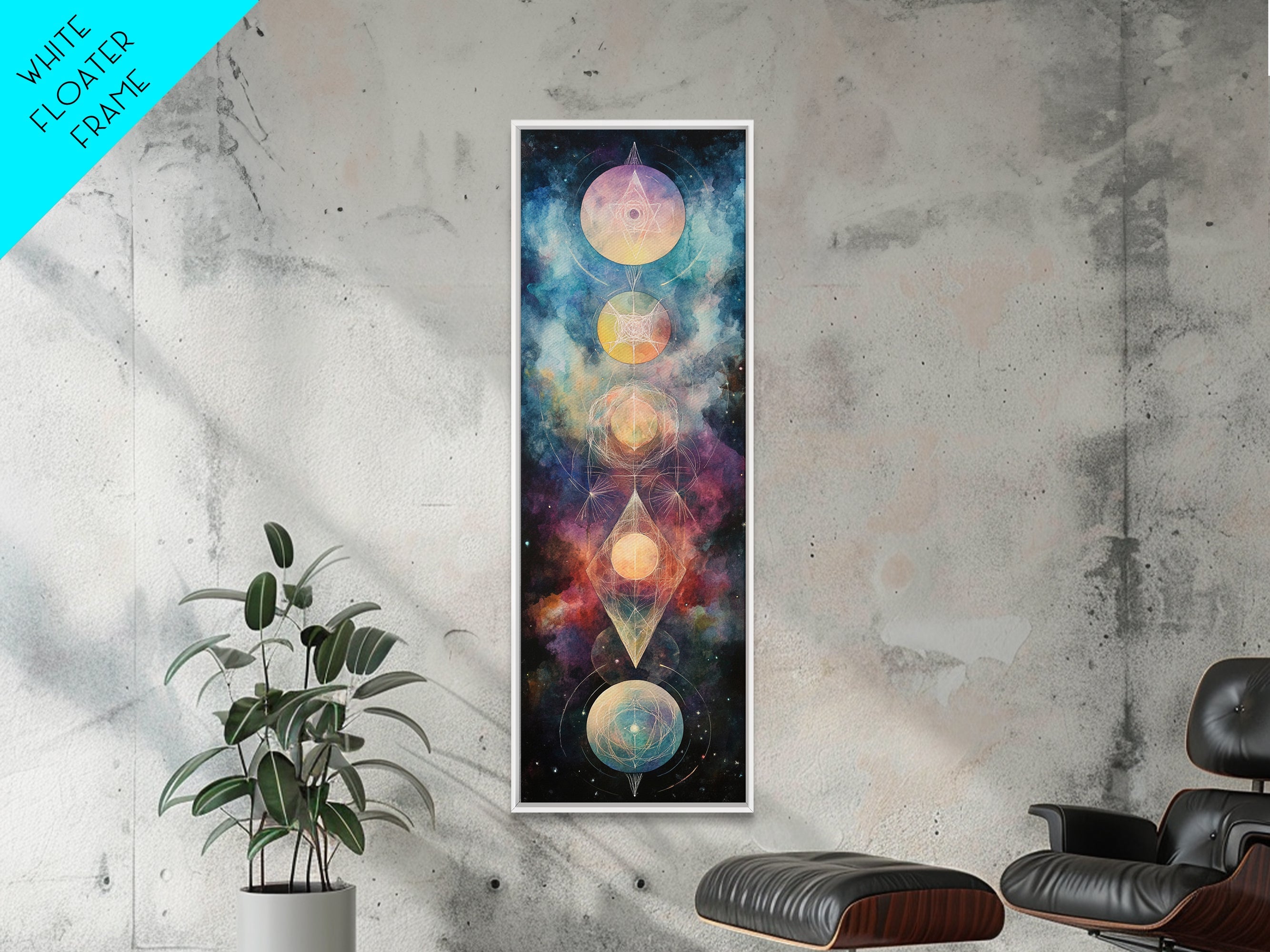 Sacred Geometry Galactic Chakra Canvas Wall Art