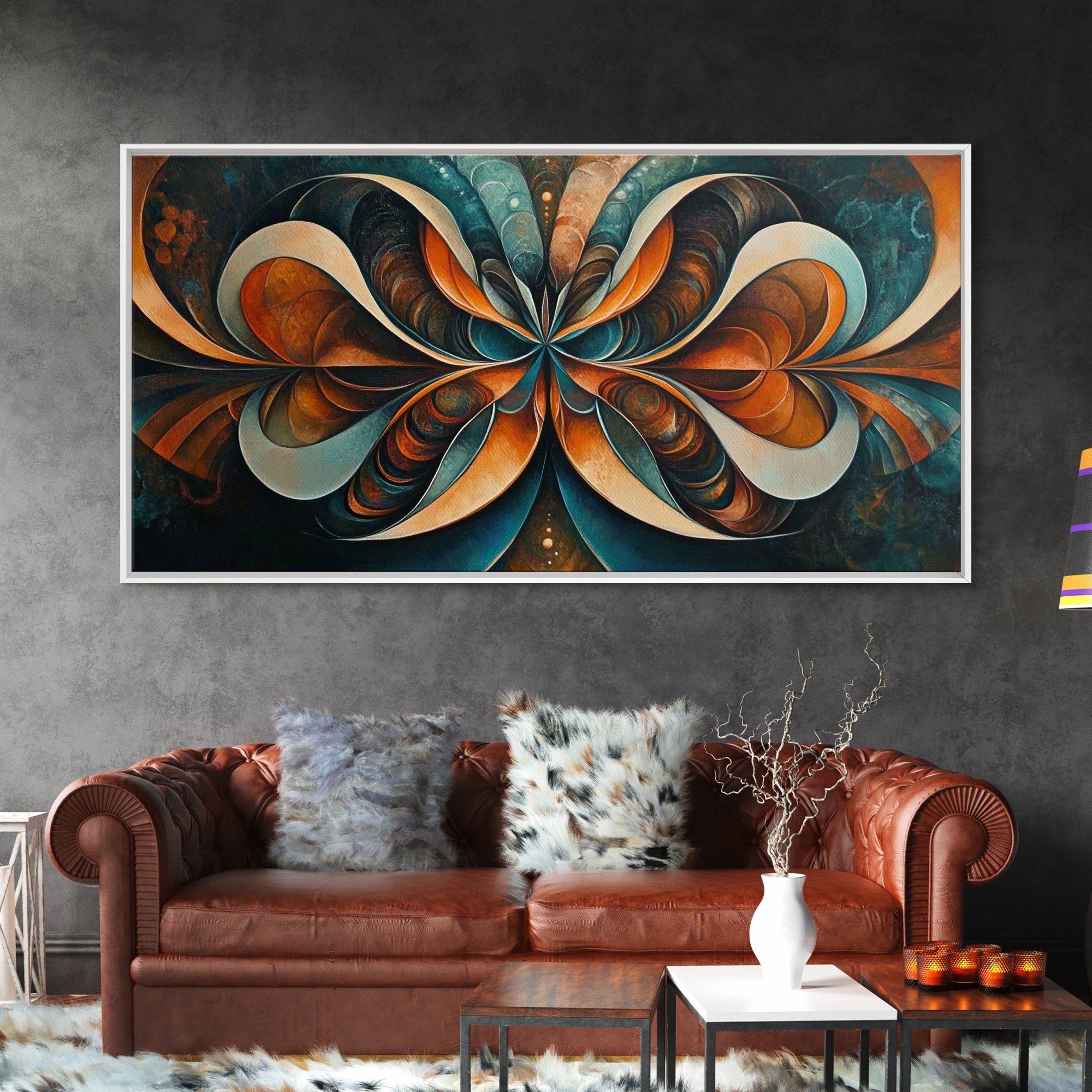Sacred Geometry Abstract Framed Butterfly Wall Art