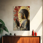 Sacred Geometry Buddha Framed Canvas Zen Wall Art