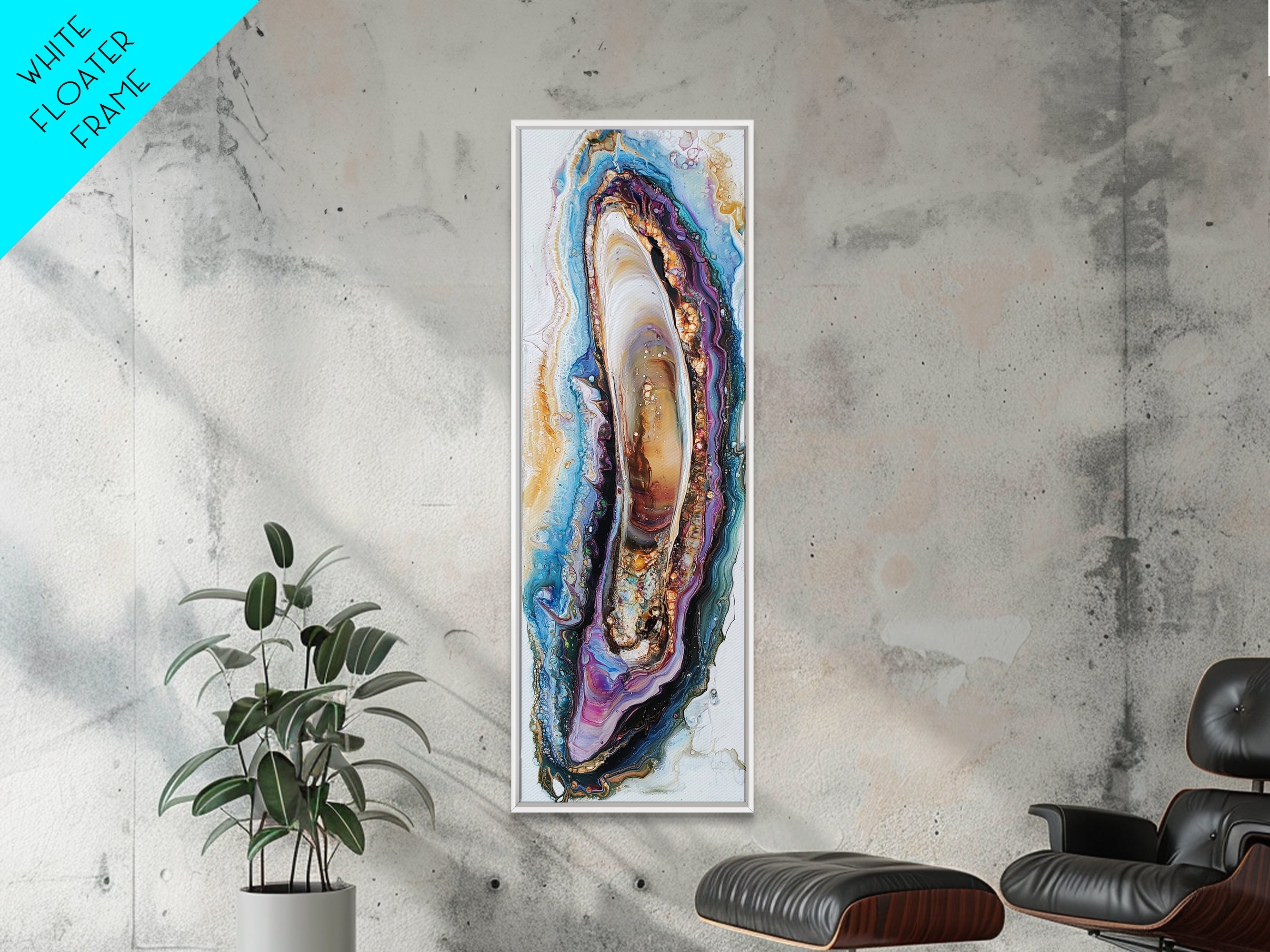 Sacred Geometry Agate Slab Framed Wall Art