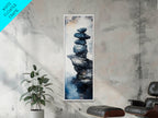 Sacred Geometry Stacked Rock Framed Canvas Wall Art