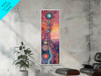 Sacred Geometry Cosmic Swirls Vertical Wall Art