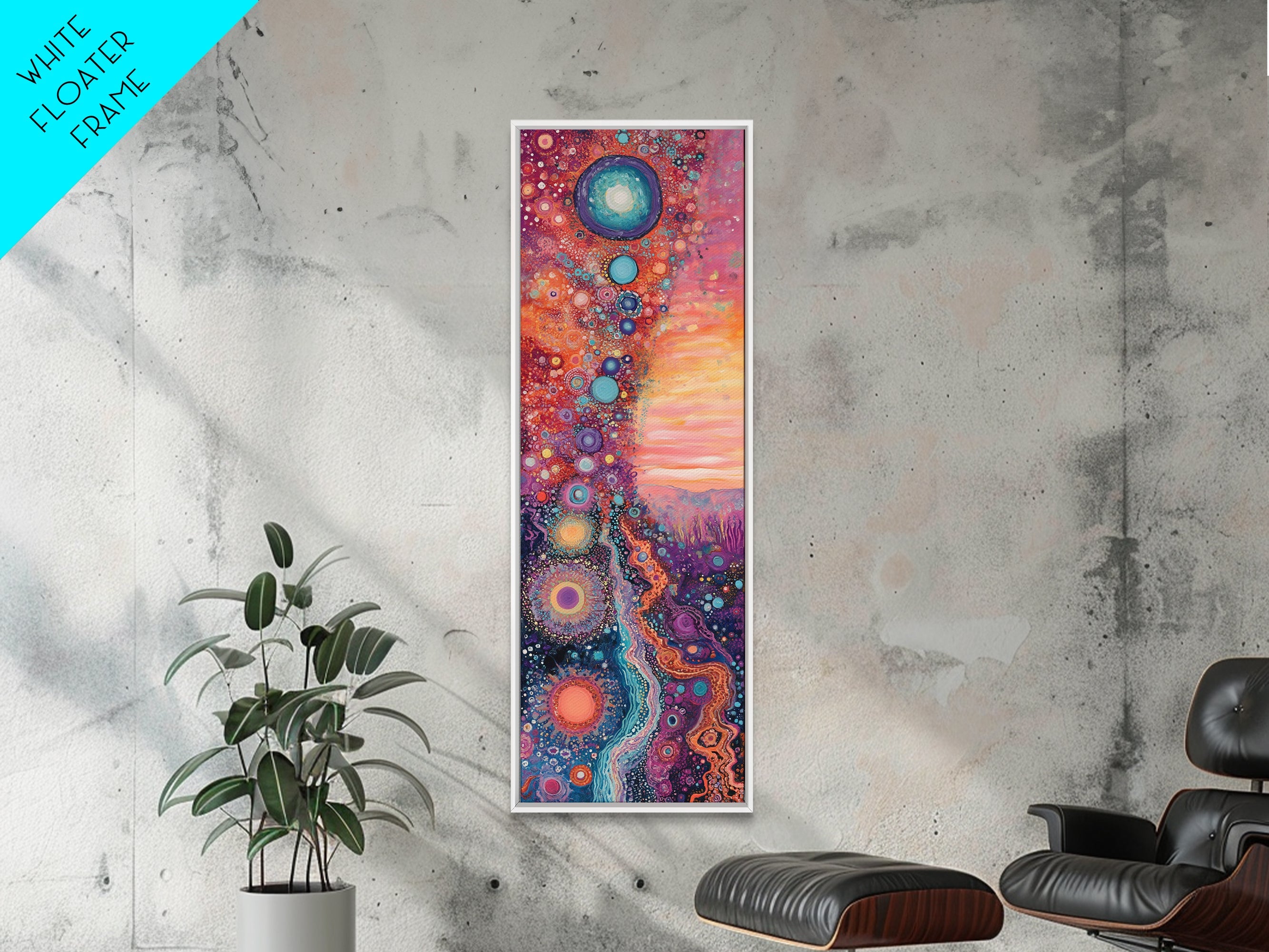 Sacred Geometry Cosmic Swirls Vertical Wall Art