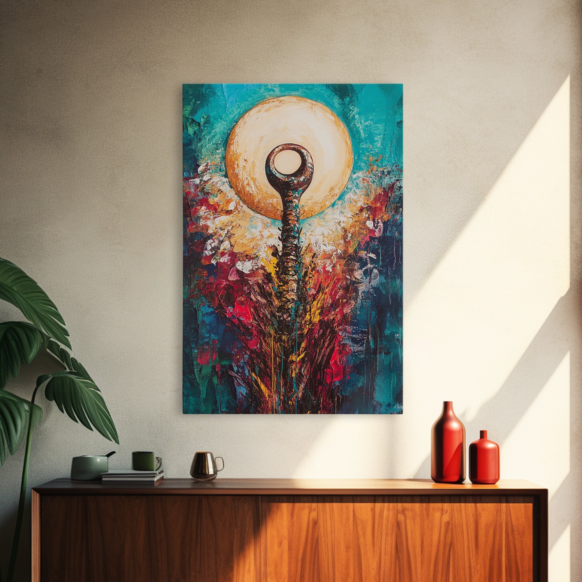Sacred Geometry Abstract Framed Canvas Symbol Artwork