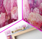 Sacred Geometry Pink Gemstone Framed Canvas Wall Art Print