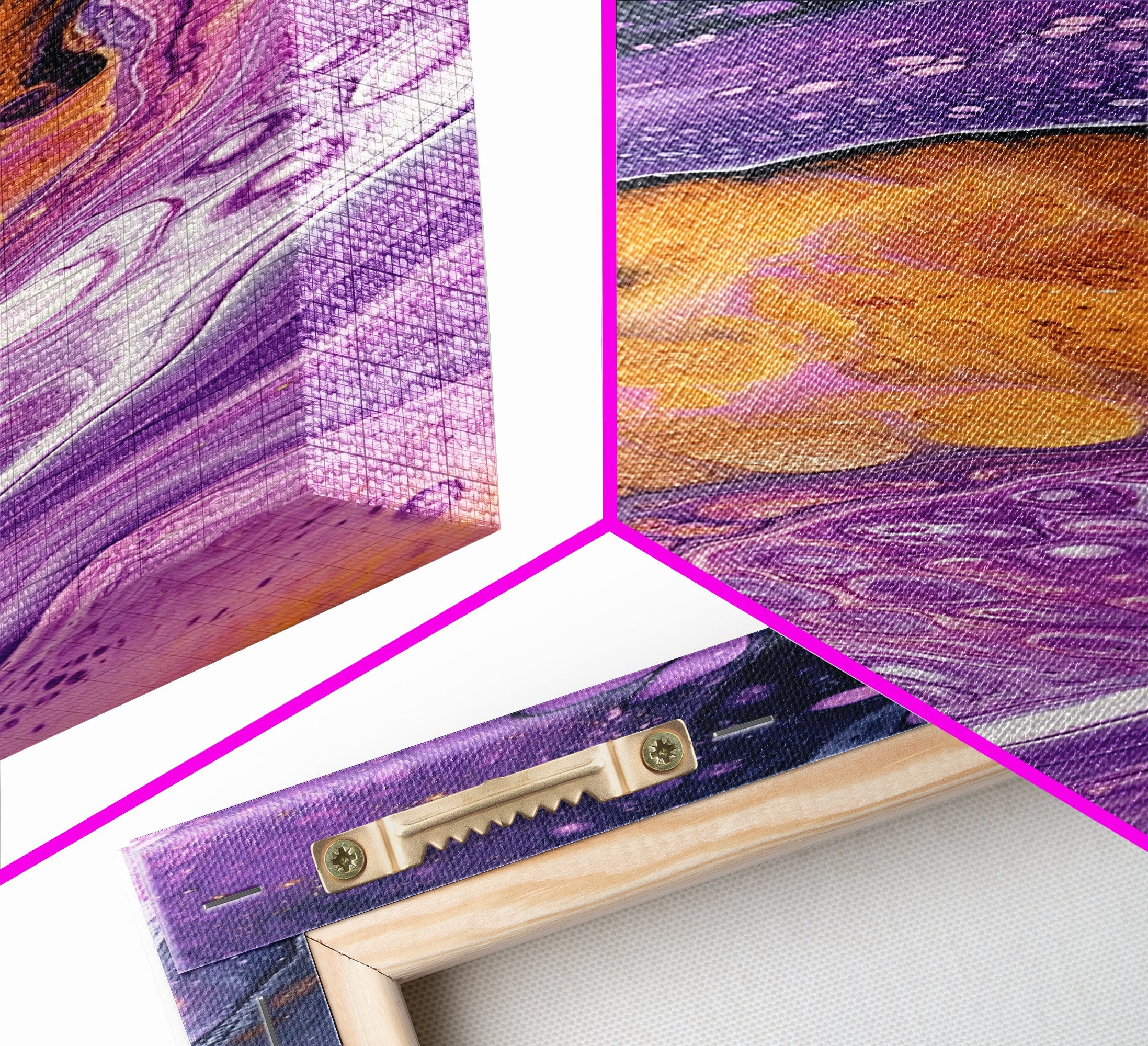 Sacred Geometry Abstract Purple Framed Wall Art