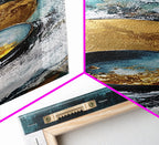 Abstract Gold and Teal Sacred Geometry Wall Art