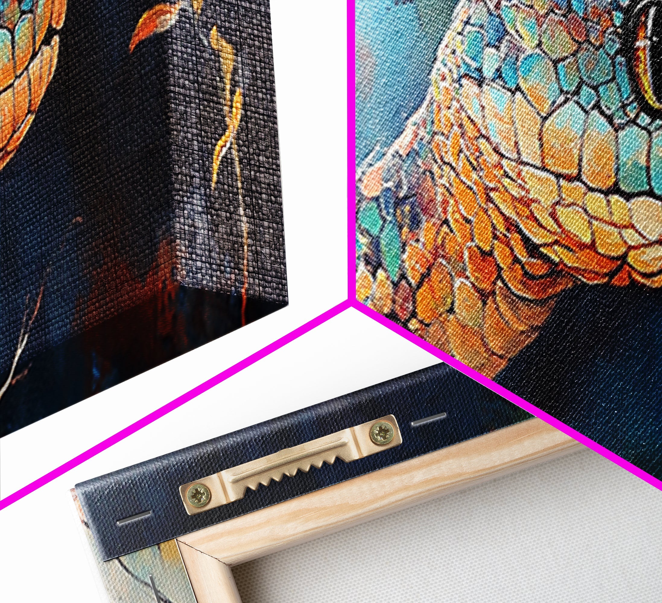 Sacred Geometry Vibrant Snake Wall Art