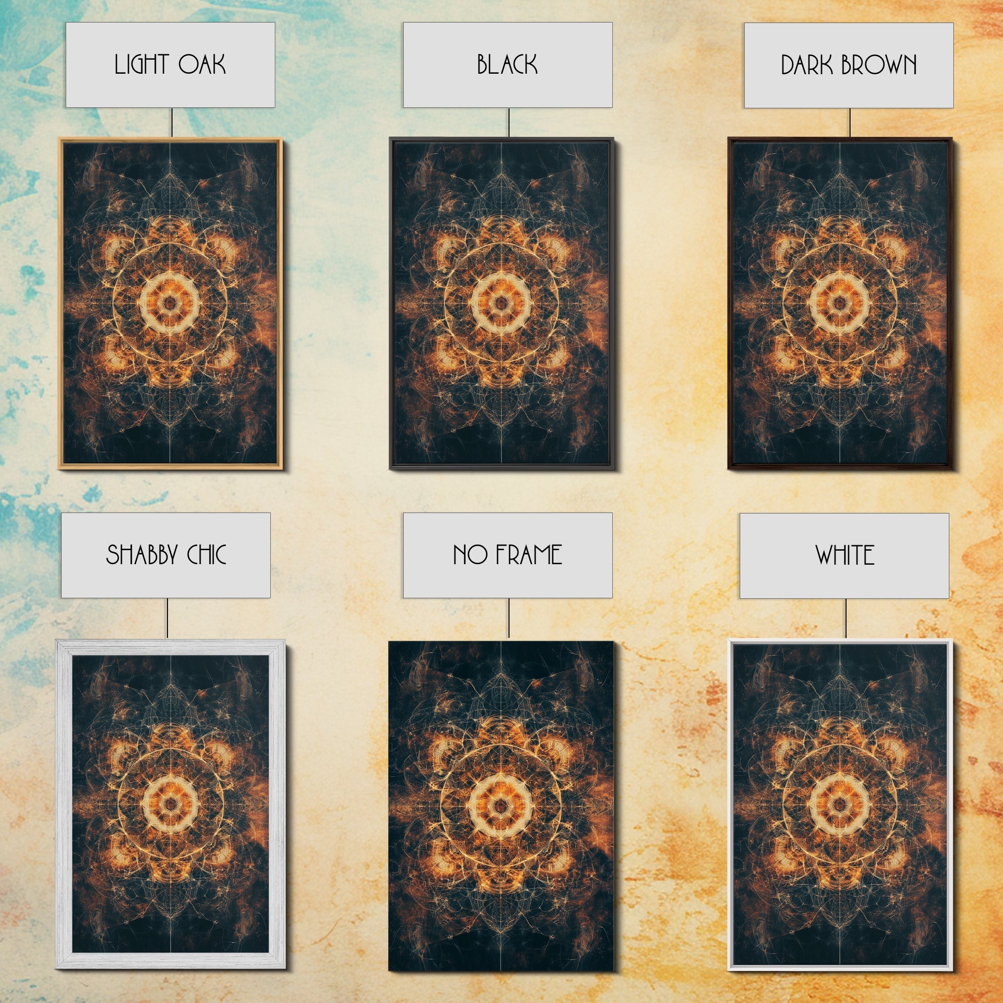 Sacred Geometry Framed Canvas - New Age Realms
