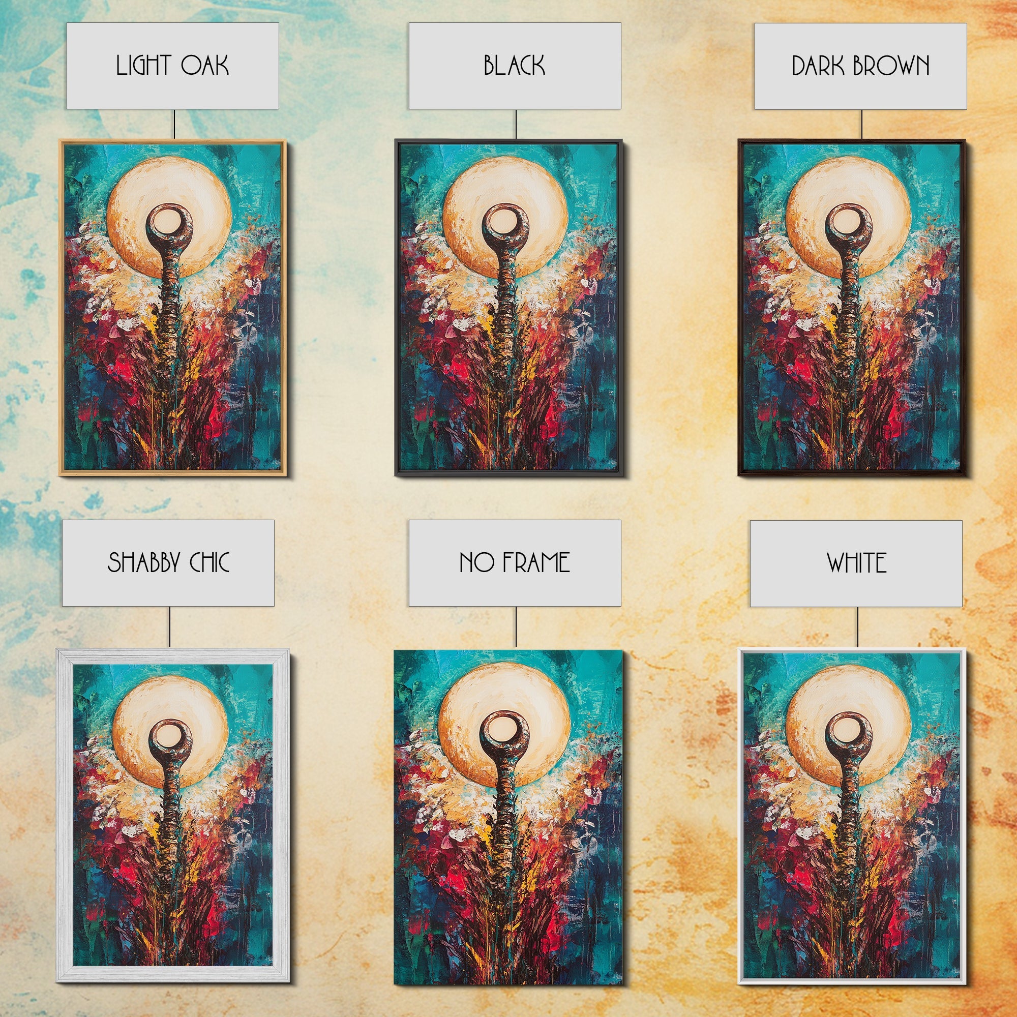 Sacred Geometry Abstract Framed Canvas Symbol Artwork