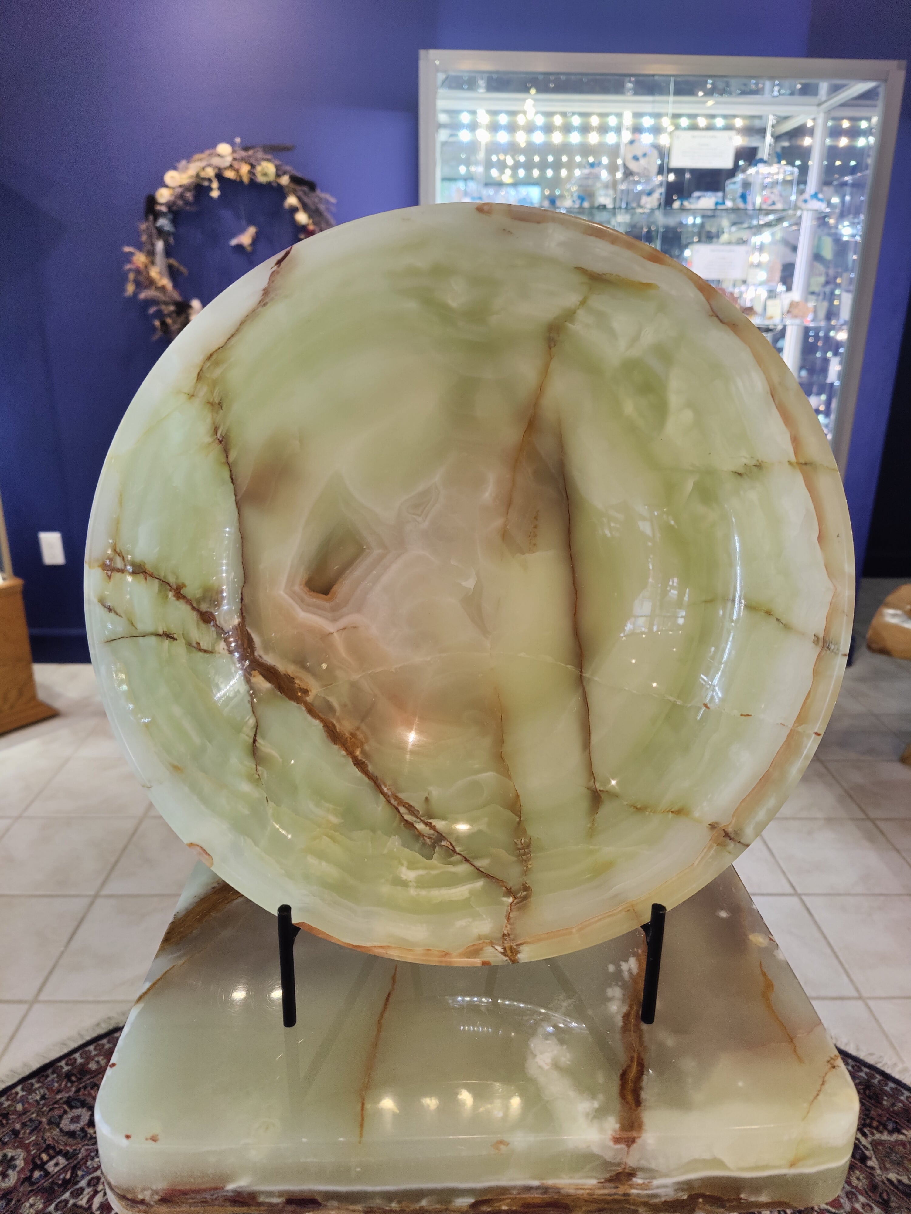 Green Onyx Decorative Bowl 14" - New Age Realms