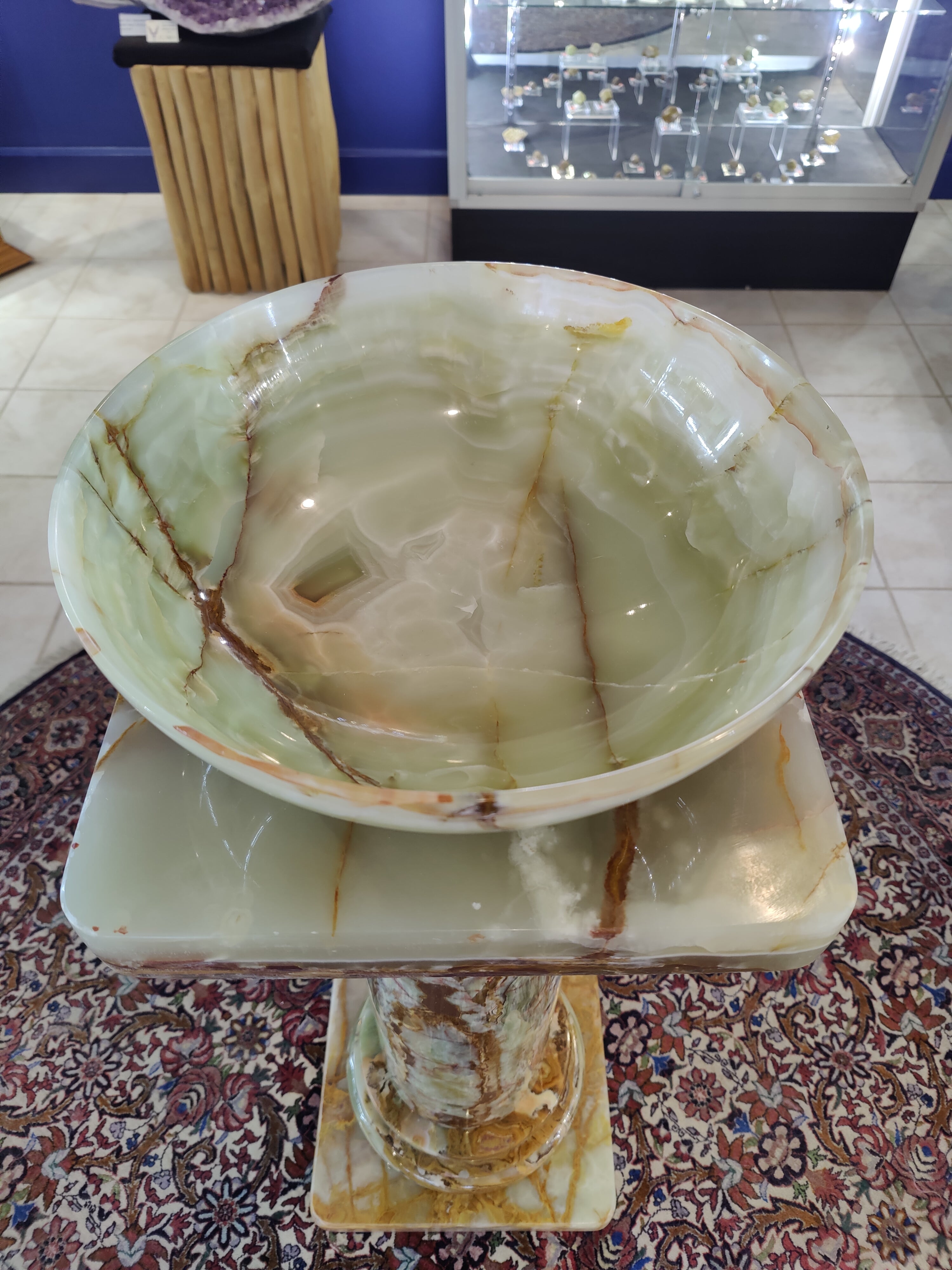 Green Onyx Decorative Bowl 14" - New Age Realms