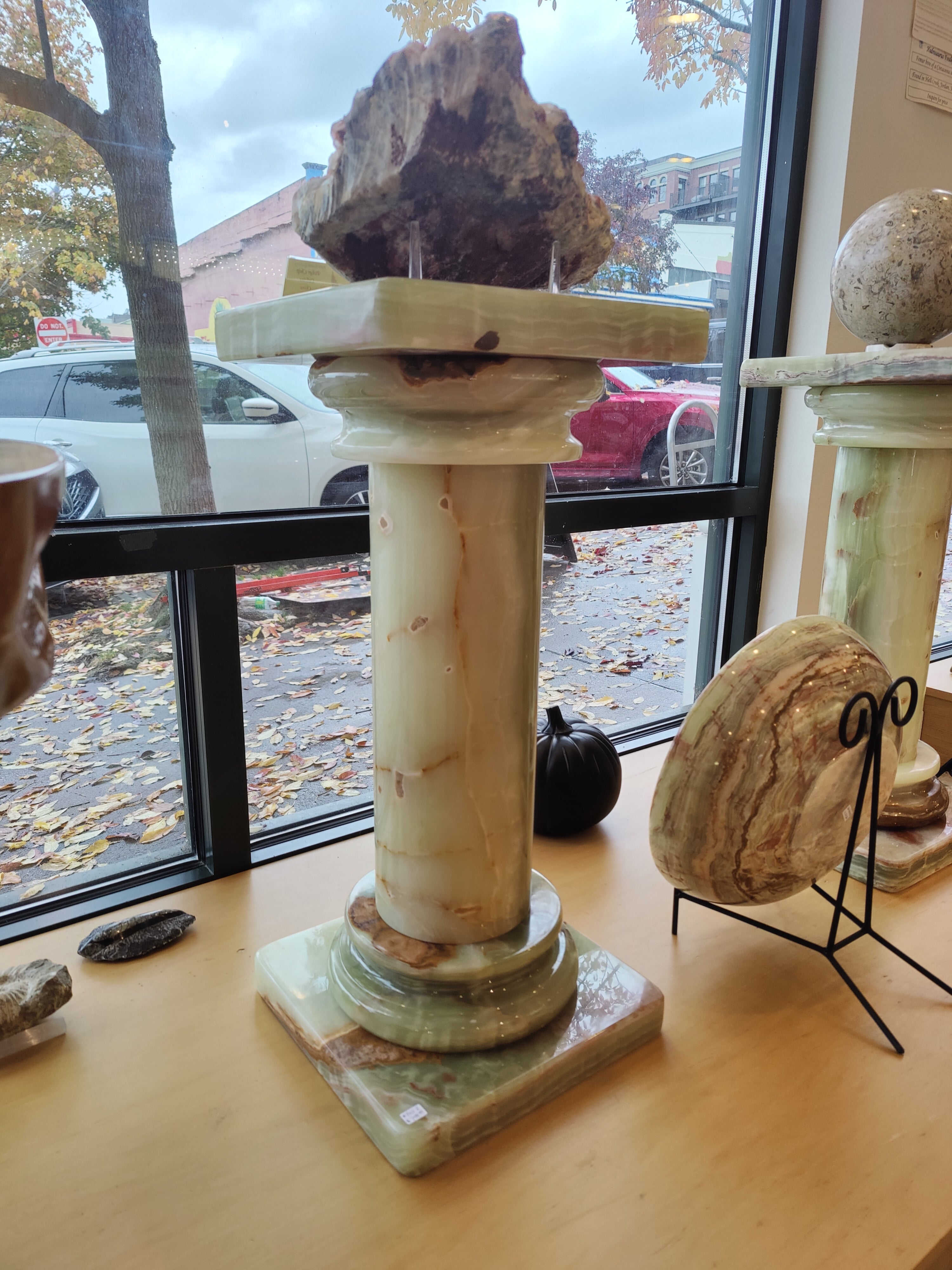 Green Onyx Decorative Pillar Column 27" - New Age Realms