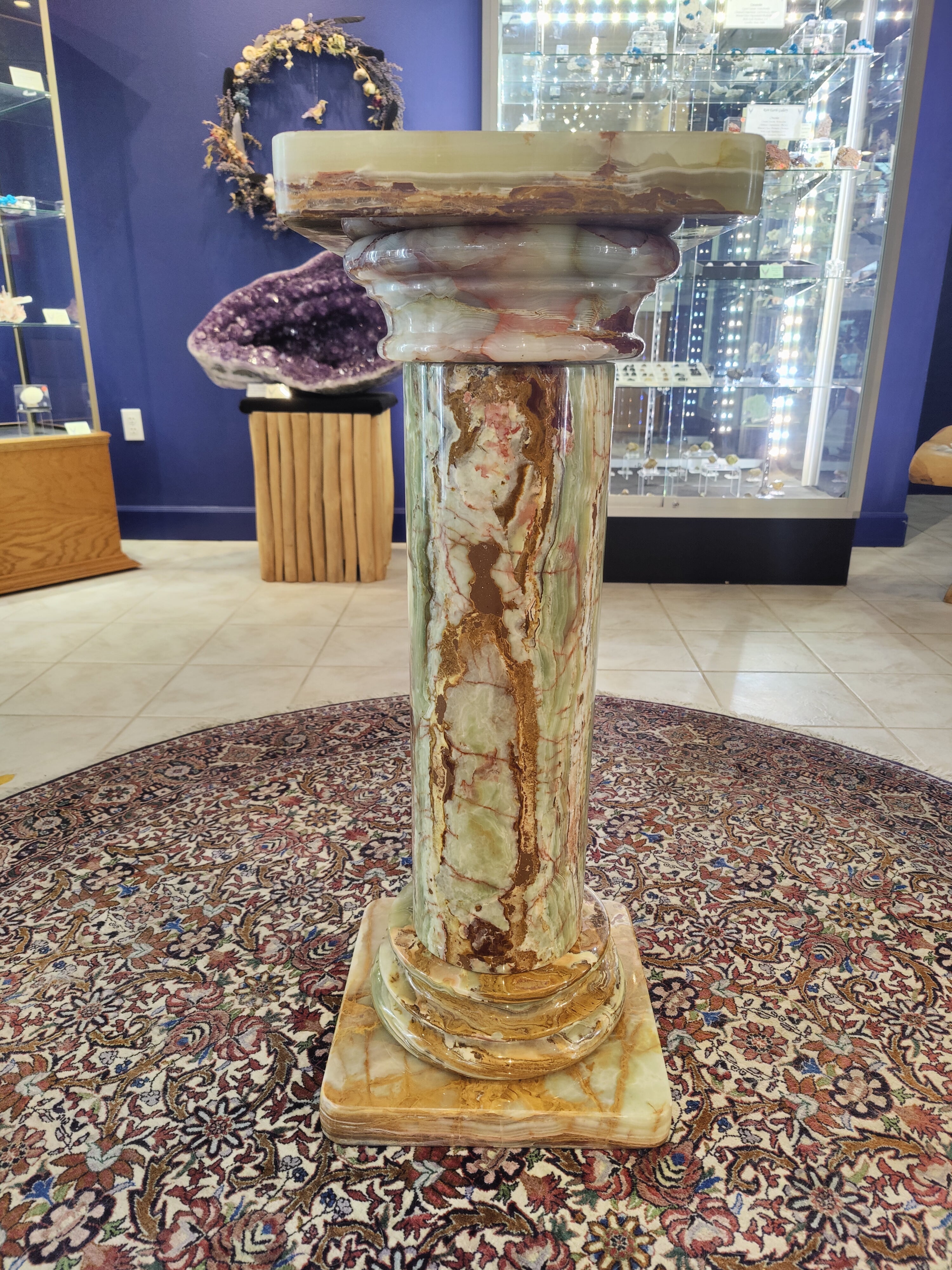 Green Onyx Decorative Pillar Column 36" - New Age Realms
