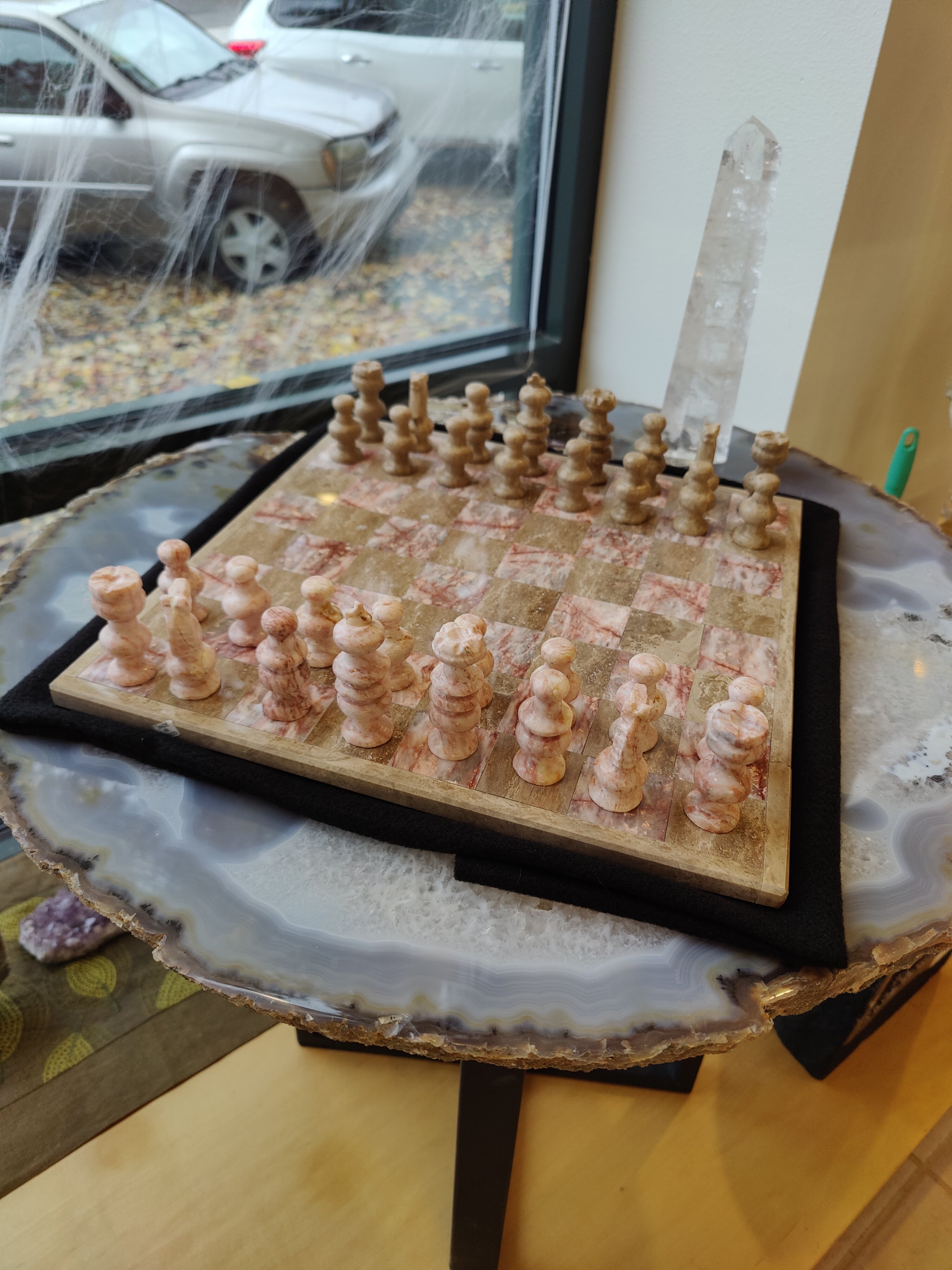 Onyx Hand Carved Chess Set 14" - New Age Realms