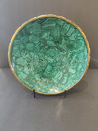 Malachite Decorative Bowl with Gold Rim - New Age Realms