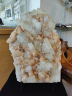 Clear Apophyllite Cubes with Peach Stilbite Cabinet Specimen 12.9kg - New Age Realms