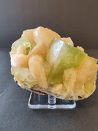 Green Apophyllite Cubes with Peach Stilbite Specimen 322g - New Age Realms