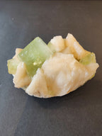 Green Apophyllite Cubes with Peach Stilbite Specimen 322g - New Age Realms