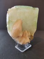 Green Apophyllite Cube with Peach Stilbite Specimen 758g - New Age Realms