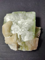 Green Apophyllite Cube with Peach Stilbite Specimen 758g - New Age Realms