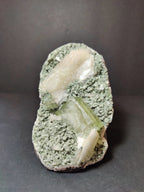 Green Apophyllite Cubes with Peach Stilbite on Heulandite Specimen 730g - New Age Realms