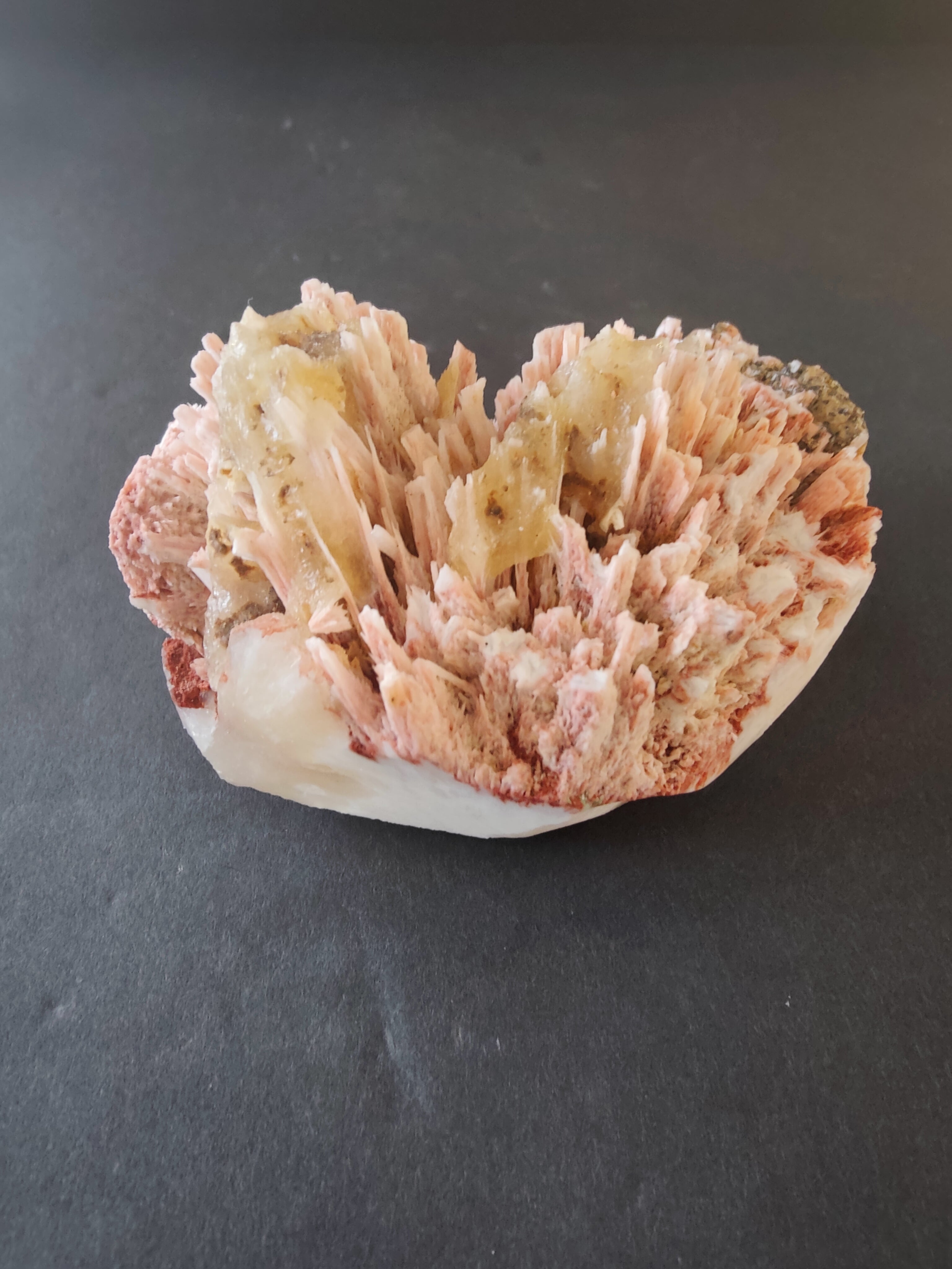 Red Mordenite with Stilbite Specimen 306g - New Age Realms