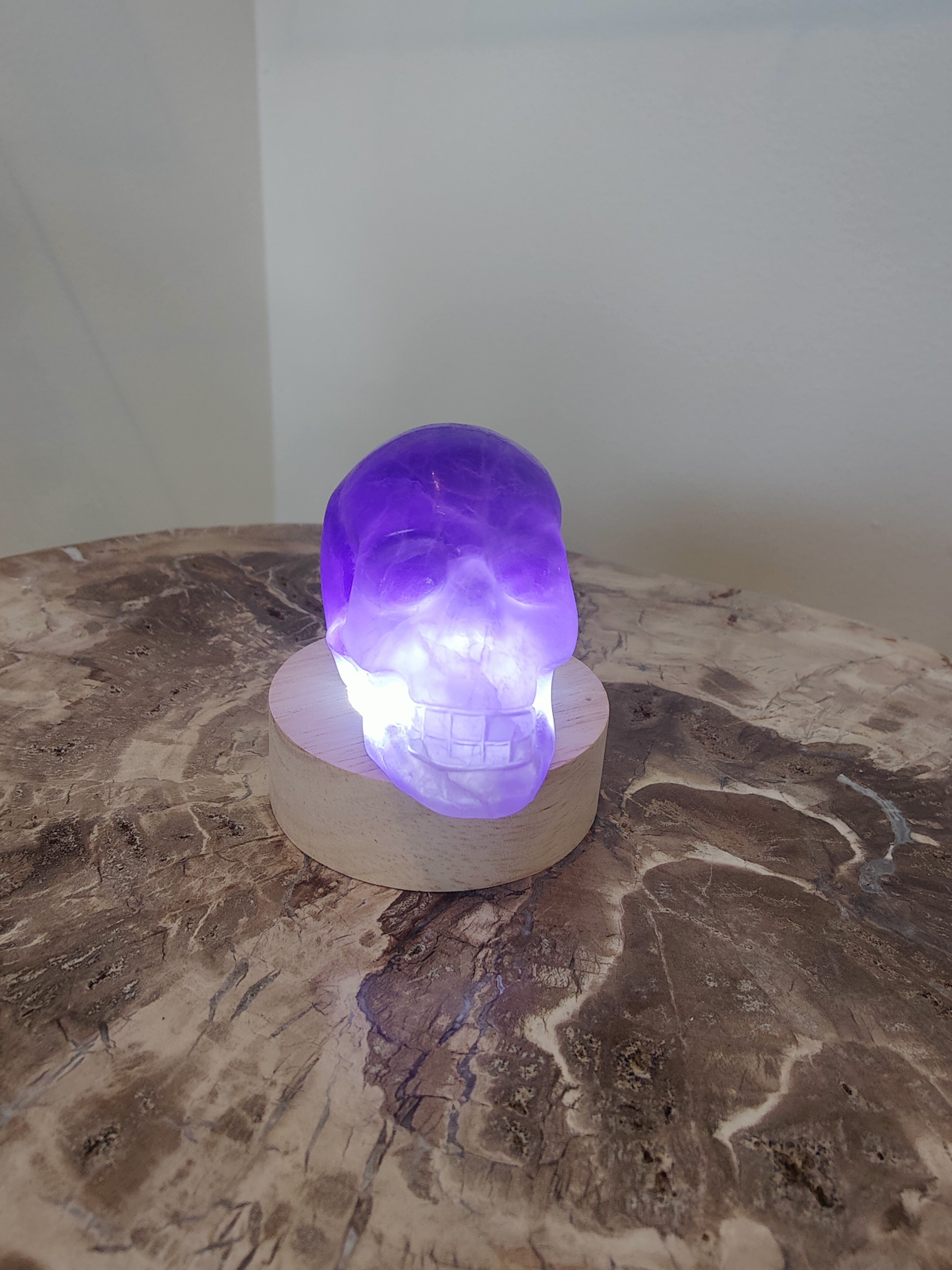 Purple Fluorite Skull Sculpture - New Age Realms