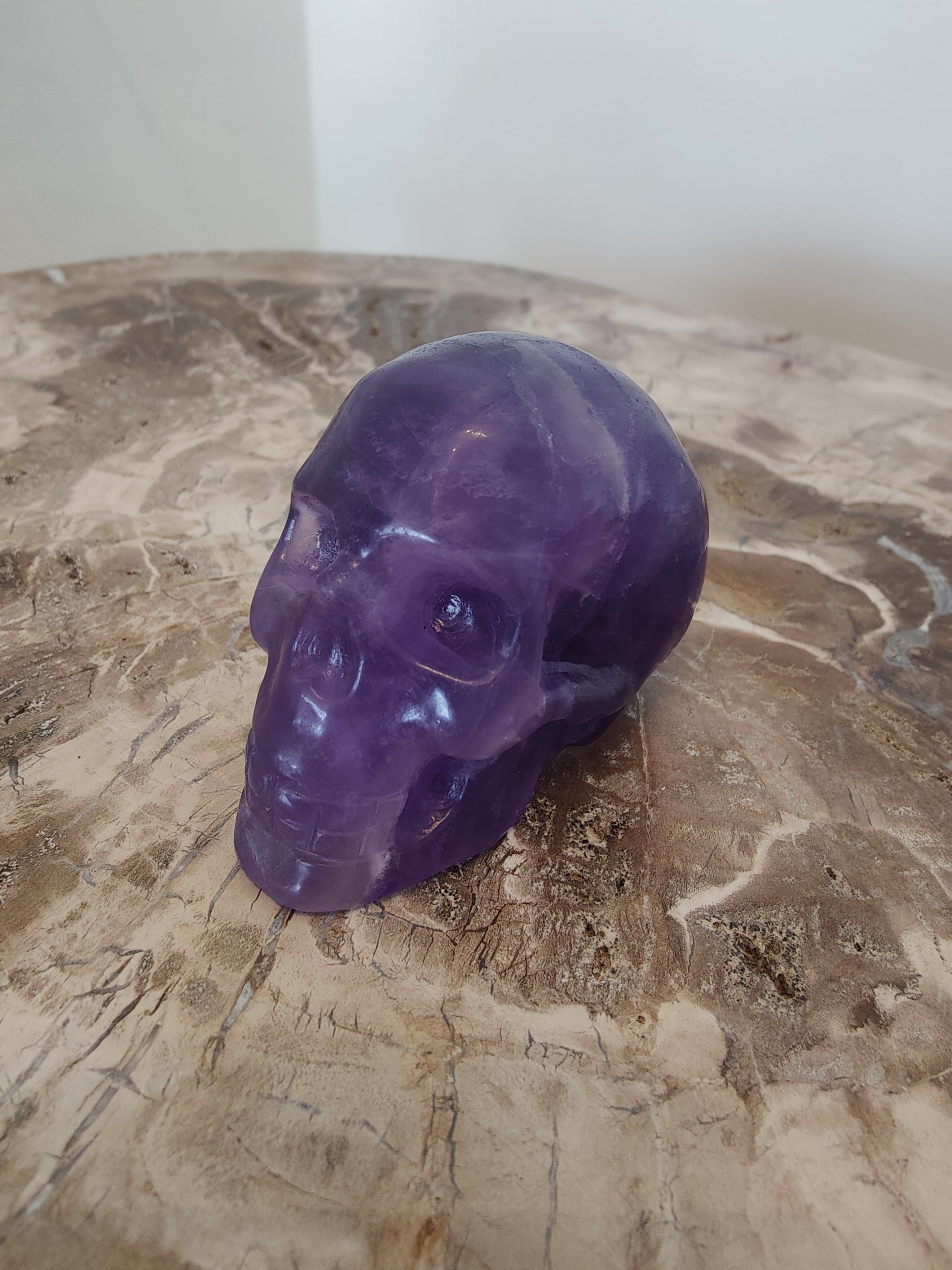 Purple Fluorite Skull Sculpture - New Age Realms