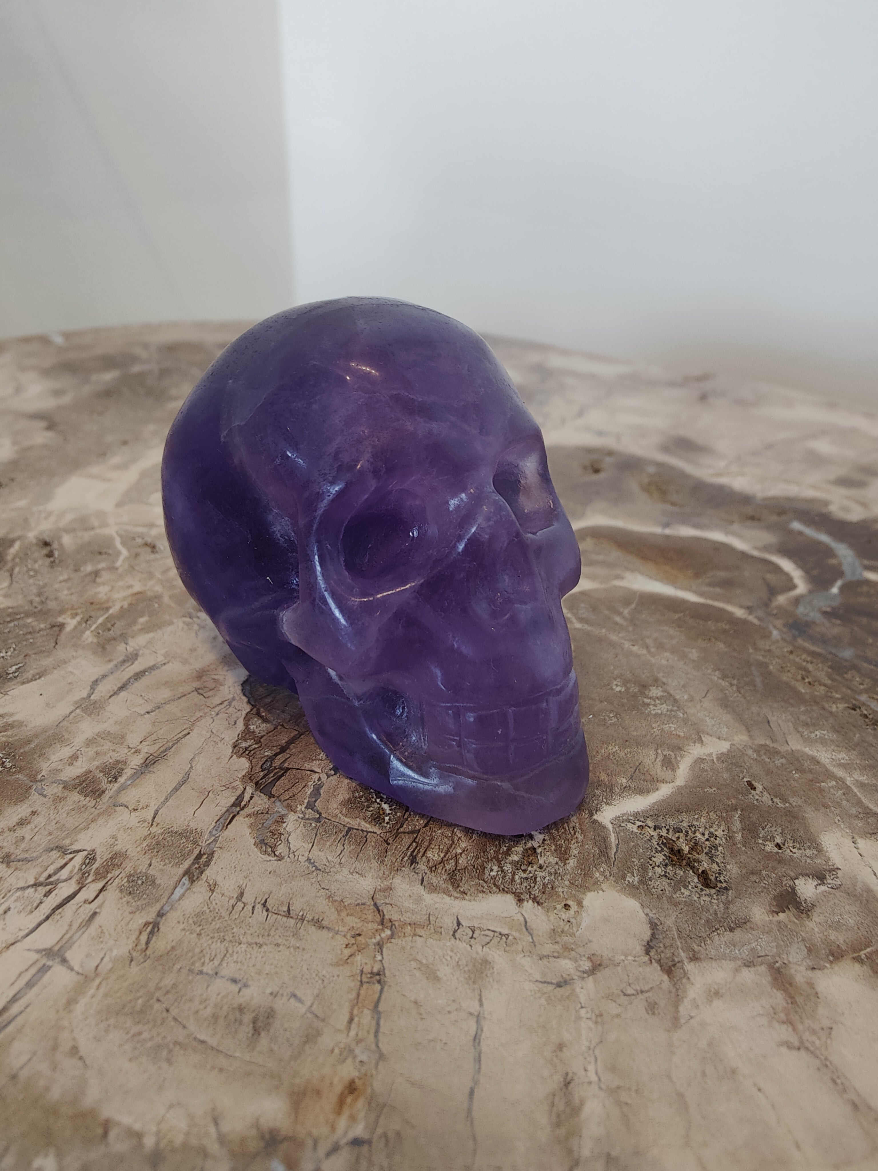 Purple Fluorite Skull Sculpture - New Age Realms